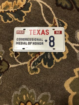 1992 Texas Congressional Medal Of Honor License Plate