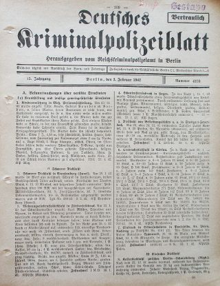 German Ww 2 Police Bulletin - Escaped From Concentration Camp - Jews Wanted