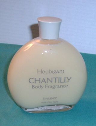 Vintage Houbigant Chantilly Body Fragrance 8 Fl.  Oz Bottle Perfume Lotion