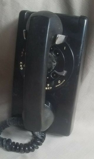 Vintage Bell System Western Electric Rotary Phone Wall Mount Black