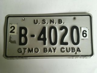 1996 Guantanamo Bay Cuba License Plate Gitmo Gtmo Us Naval Usa Navy Base Usnb