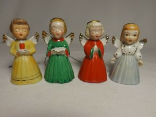Vintage Set Of (4) Japan Christmas Angels Bell Ornaments Set All
