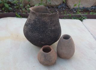 1100ad Anasazi Corrugated & Plainwares Pueblo Pottery Pre - Columbian No Resto