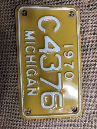 1970 Michigan Motorcycle License Plate Harley Indian