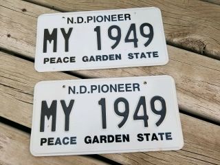 North Dakota License Plate Nd Pioneer Personalized Vanity - My 1949 Front & Back
