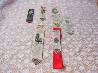 6 Victorian Woven Silk Bookmarks/thomas Stevens/bollans & Co/welch & Lenton
