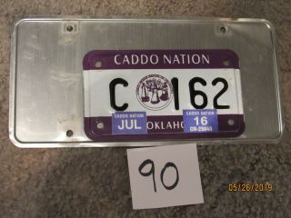 (90) Oklahoma Tribal Indian License Plate - Motorcycle Caddo Nation