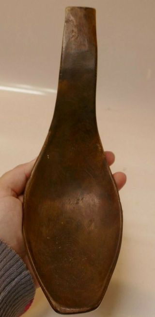 Alaskan Eskimo / Inuit Carved Wood Spoon / Small Ladle - 9.  25 " Long