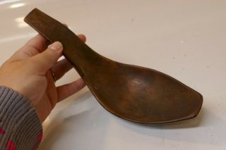 Alaskan Eskimo / Inuit Carved Wood Spoon / Small Ladle - 9.  25 