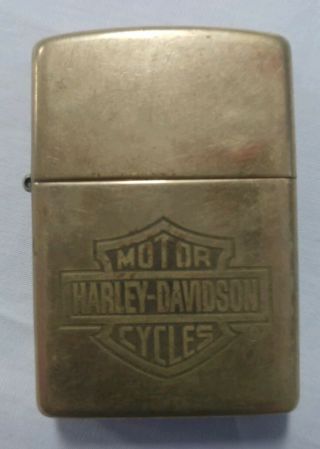 Vintage Zippo Harley Davidson Brass Lighter Xvi 2000 A Estate Find