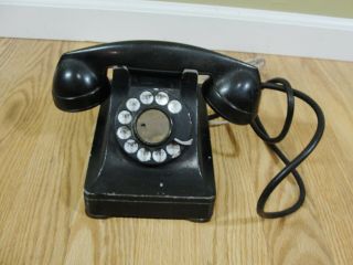 Vintage Western Electric Bell System F1 Rotary Desk Phone Black Telephone