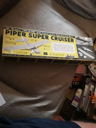 Vintage Early 60’s Jetco Piper Cruiser Airplane Wood Model Kit 5 - 6