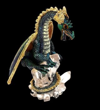 Dragon Figurine Statue Crystal Mythology Goth Fantasy Collectible Winged