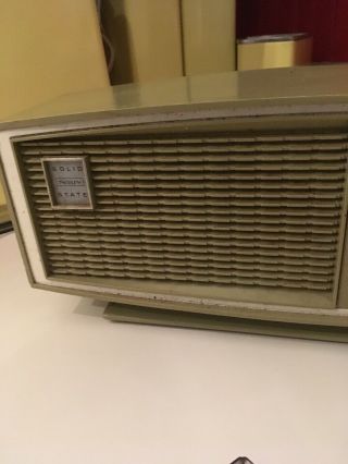 Vintage Sears Solid State Silvertone AM FM Radio Avacado Green 3