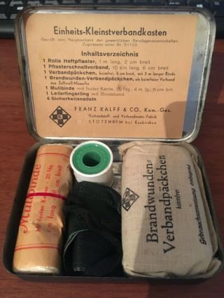 Ww2 German Rare Individual First Aid Kit