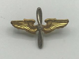 Ww2 Pilot Wings Propellor 2 Color Pin Us Army Air Corps Insignia A7