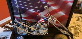 Franklin Harley Davidson Easy Rider Chopper Captain America 1:10 Scale Case