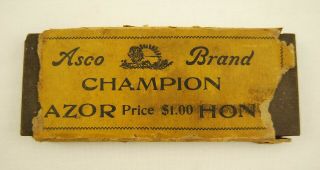 Vintage Asco Brand Champion Razor Hone Sharpening Stone 5.  25 "