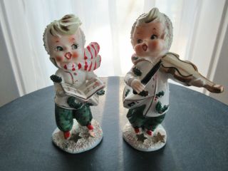Vintage Geo Z Lefton Ceramic Christmas Boys Carolers 072