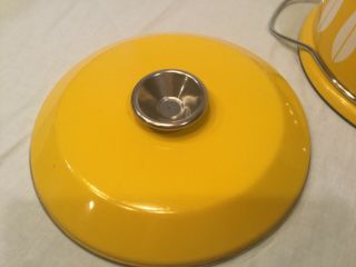 CATHRINEHOLM Lotus Enamelware Covered Pot pan lid CASSEROLE YELLOW WHITE 10” 8