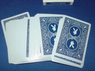 Vintage 1973 Playboy Brand Playing Cards AK 7206 Limited Blue 55 Cards EUC 2
