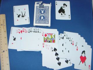 Vintage 1973 Playboy Brand Playing Cards AK 7206 Limited Blue 55 Cards EUC 5