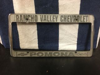 Rancho Valley Chevy License Plate Frame (pomona,  California)