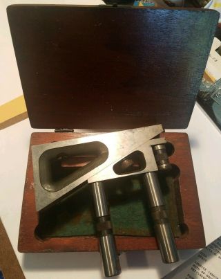 Vintage Lufkin Rule Metal Level Saginaw,  Mi.  With Wood Box And Attachments