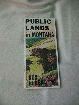 Public Lands In Montana Vintage Foldout Map 1980 1980s Boxelder 40 Doi Blm Bear