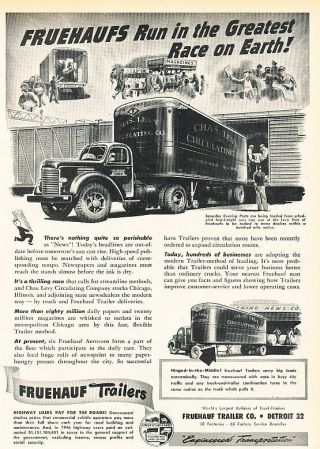 1947 Fruehauf Trailers Truck - Advertisement Car Print Ad J520