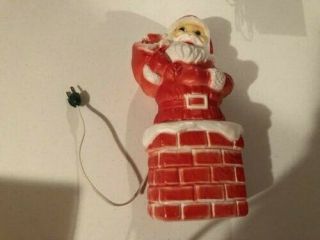 Vintage Plastic Blow Mold Light Up Santa Claus Christmas Decor 1960s?unmarked