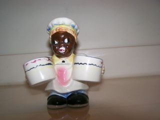 Vintage Black Americana Mammy Ceramic Spoon Figure - Hand Painted Japan -