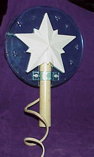 Vintage Electric Royalite Christmas Star With Blue Halo Tree Topper