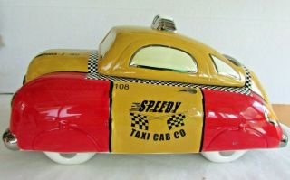 Taxi Cab Cookie Jar - Henry Cavanagh - Speedy Taxi Cab Co - Ceramic Canister