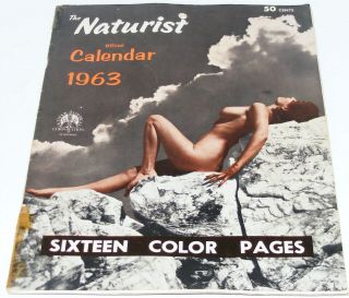 Vintage 1963 Naturist Calendar Nudist Full Frontal Nudes Pin - Up Girls Swingers