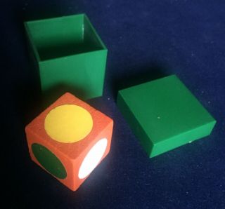 Vintage Color Vision Prediction Magic Trick Wood Cube From The 1960 