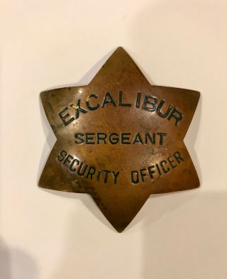 Excaliber Sergeant Security Oficer 6 Point Star Badge Irvine & Jachens