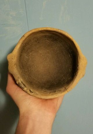 Authentic Mississippian Handled Bowl Pottery Artifact