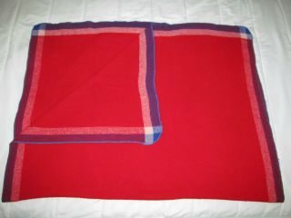 Vintage American Airlines Wool Blend Cabin Blanket Red White Blue 60s 70s Ec