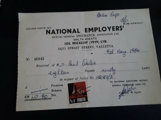Malta Receipt - National Employer 