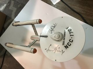 Tos Uss Enterprise By Playmates Autographed By William Shatner And Leonard Nimoy