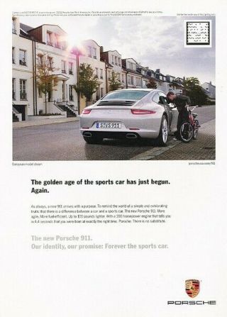2012 2013 Porsche 911 Advertisement Print Art Car Ad K81