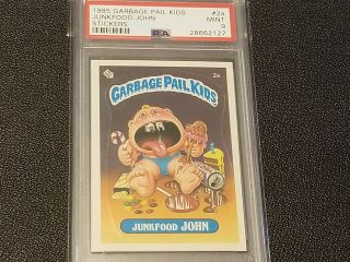 1985 Garbage Pail Kids Series 1 Card 2a Junkfood John Psa 9 - Os1