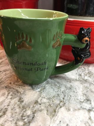 Shenandoah National Park Mug With Bear Figural Handle 12 Oz.  Euc