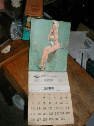 1969 Elvgreen Sexy Pin - Up Girls Wall Calendar Lima Ohio Radio Parts Company Ad