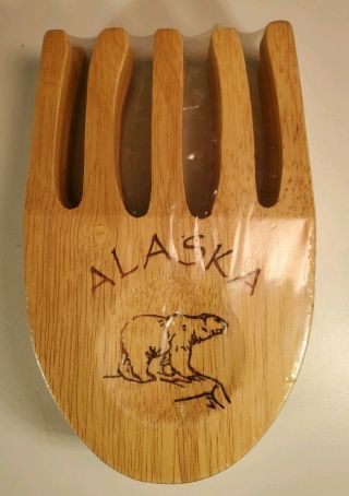Alaska Wood Bear Claws Salad & Pasta Paws Rustic Log Cabin Decor Grizzly
