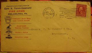 Vintage Edw.  K.  Tryon Company Philadelphia,  Pa.  Cover Envelope W/stamp 1912