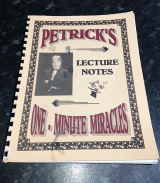 Rare Vintage Magic Trick Book Petricks One Minute Miracles Lecture Notes