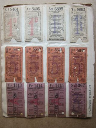 12 Early Tram Tickets C.  1900 