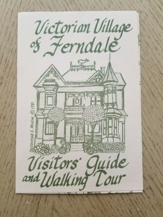 1981 Official Ferndale California Tourist Visitors Guide Walking Tour Brochure